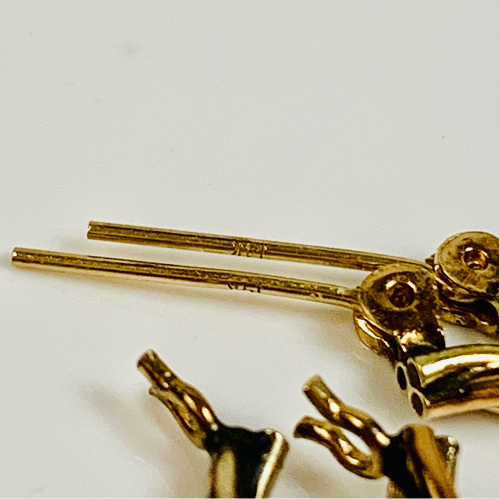 14K Tri-Color Small Twisted Hoop Earrings - Picture 10 of 12